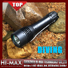 Hi-max Cree xm-l linterna T6 LED linterna de buceo 1000lumen